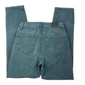 American Eagle Women's 2 Mom Straight Corduroy Pants Sage Green EUC Inseam 27.5"